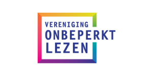 Vereniging Onbeperkt Lezen library logo.